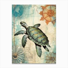 Beach House Sea Turtle  2 Canvas Print