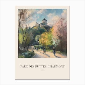 Parc Des Buttes Chaumont Paris France 2 Vintage Cezanne Inspired Poster Canvas Print