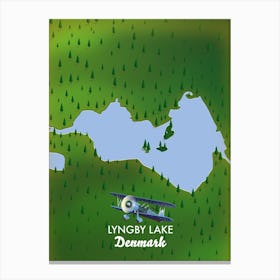 Lynny Lake Denmark Map Canvas Print