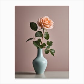 A Vase Of Pink Roses 6 Canvas Print