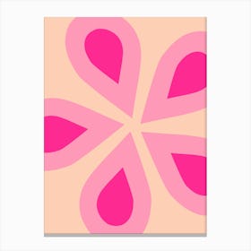 Orange And Pink Floral Canvas Print