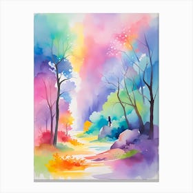 Watercolor Of A Forest 3 Canvas Print