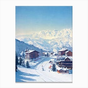 Garmisch Partenkirchen, Germany Vintage Skiing Poster Canvas Print