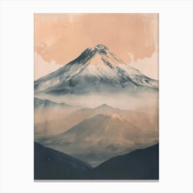 Pico De Orizaba Mexico Color Line Drawing (7) Canvas Print