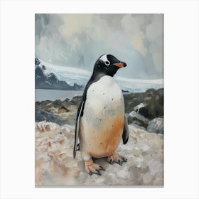 Adlie Penguin Deception Island Oil Painting 2 Canvas Print