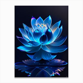 Blue Lotus Holographic 5 Canvas Print