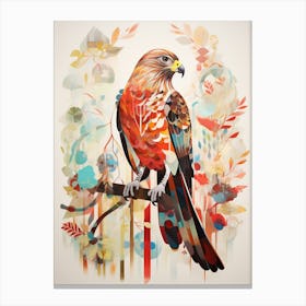 Bird Painting Collage Red Tailed Hawk 1 Canvas Print