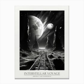 Interstellar Voyage Abstract Black And White 7 Poster Canvas Print