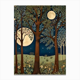 William Morris Moonlight In The Woods 23 Canvas Print