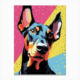 Bright Rainbow Dobermann 1 Canvas Print