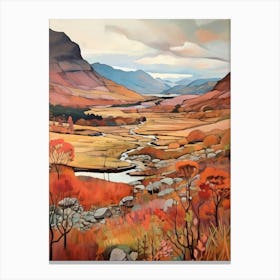 Autumn National Park Painting Lake District National Park United Kingdom 1 Canvas Print