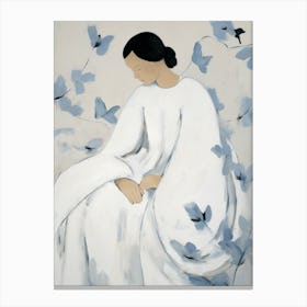 Woman In White Canvas Print