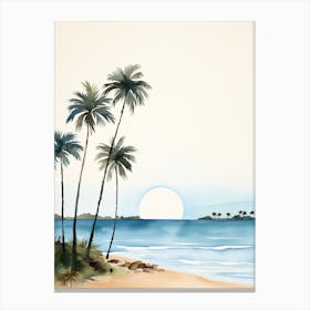 Watercolour Of Praia Dos Carneiros   Pernambuco Brazil 3 Canvas Print