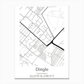 Dingle,United Kingdom Minimalist Map Canvas Print