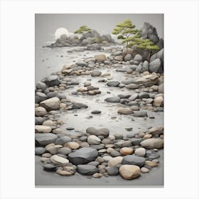 Rocks In The Water Canvas Print