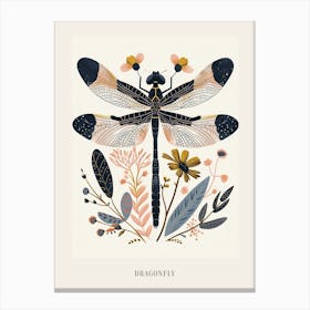 Colourful Insect Illustration Dragonfly 10 Poster Canvas Print