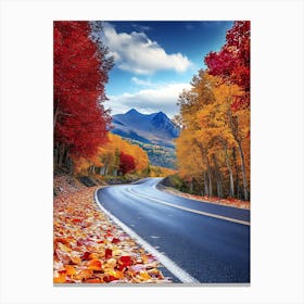 Beautiful Road In Autumn 4 Canvas Print