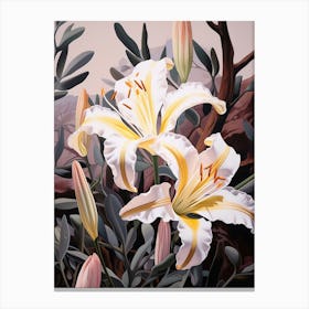 Lily 2 Flower Painting Canvas Print