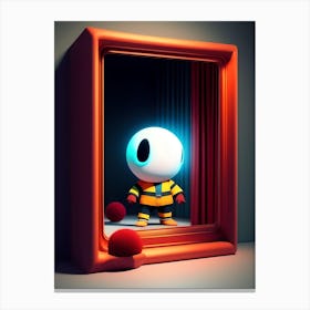 Cartoon Character In A Mirror Canvas Print