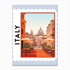 Italy 5 Travel Stamp Poster Canvas Print