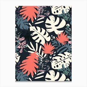 Tropical Leaves Seamless Pattern 33 Canvas Print