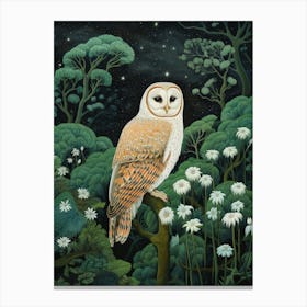 Ohara Koson Inspired Bird Painting Barn Owl 1 Canvas Print