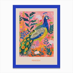 Spring Birds Poster Peacock 6 Canvas Print