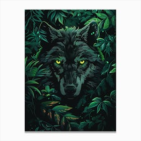 Wolf In The Jungle 4 Canvas Print