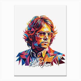 Elton Jhon 03 Portrait Music Icon Style WPAP Pop Art Canvas Print