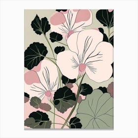 Swamp Rose Mallow Wildflower Modern Muted Colours 1 Canvas Print