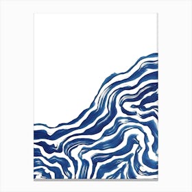 Blue And White Wave Canvas Print