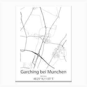 Garching Bei Munchen,Germany Minimalist Map Canvas Print