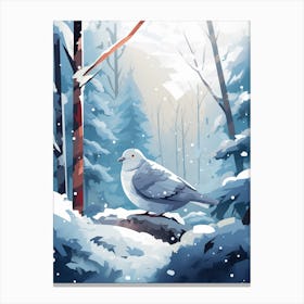 Pidgeon In The Snow 1 Canvas Print