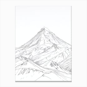 Mount Elbrus Russia Line Drawing 7 Canvas Print