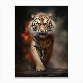Tiger Art In Tonalism Style 1 Canvas Print