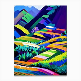 Banaue Rice Terraces Philippines Colourful Painting Tropical Destination Canvas Print