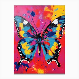 Pop Art Small Tortoiseshell Butterfly  4 Canvas Print