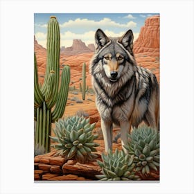 Honshu Wolf Desert Scenery 4 Canvas Print
