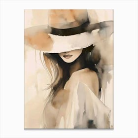 Woman In A Hat Canvas Print