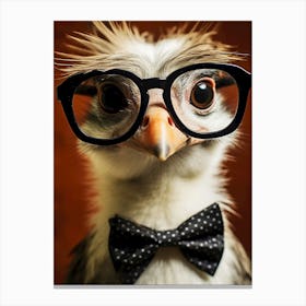 Ostrich In Glasses Canvas Print