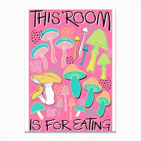 Mushroom Kitchen Art Print Pink Canvas Print