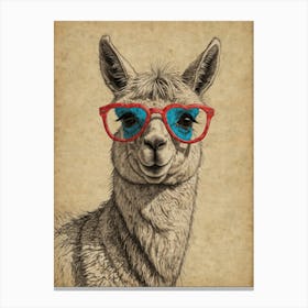 Llama With Glasses 1 Canvas Print