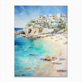 Coastal Oasis: Mediterranean Beach Wall Print Canvas Print