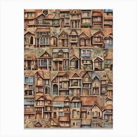 Houses In The Woods Canvas Print