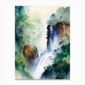 Anisakan Falls, Myanmar Water Colour  (2) Canvas Print