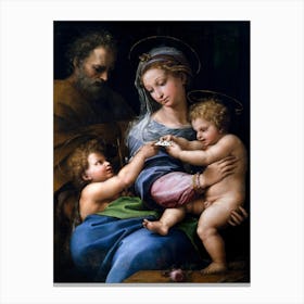 Madonna Of The Rose, Raphael Canvas Print
