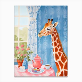 Animals Having Tea   Jiraffe 4 Canvas Print