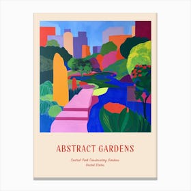 Colourful Gardens Central Park Conservatory Gardens Usa 2 Red Poster Canvas Print