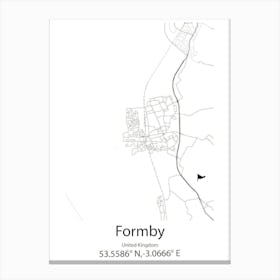 Formby,United Kingdom Minimalist Map Canvas Print