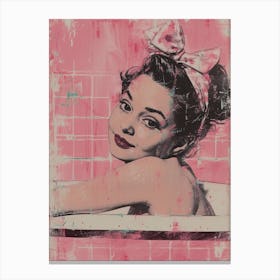 Retro Pinup Bath Painting  2 Canvas Print